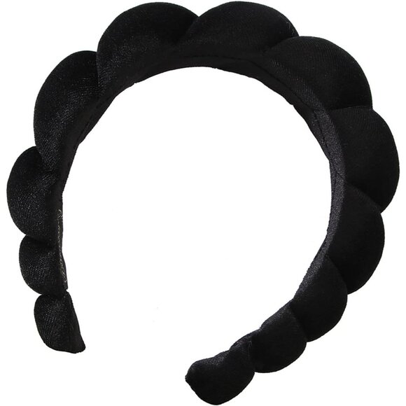🆕Women Black Cotton Blend Terry Cloth Makeup Hair Wrap Facial Mask Shower - Picture 1 of 7